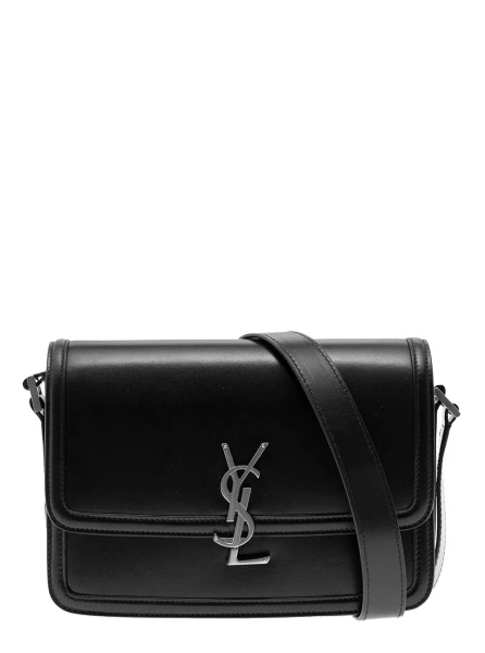 Geanta de umar Saint Laurent neagra din piele 'Cassandre'