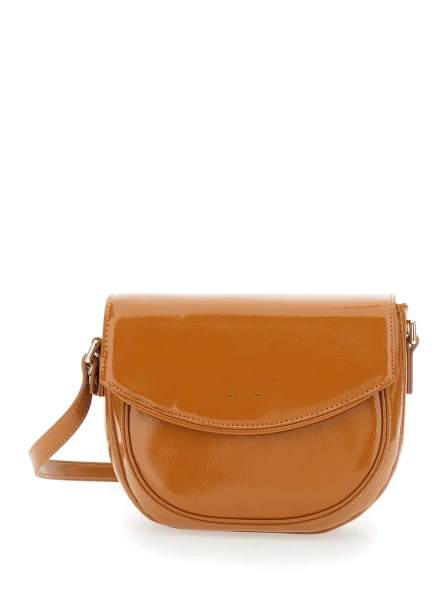 Geanta de umar Shoulder bag SMILE BAG in brown fabric for women