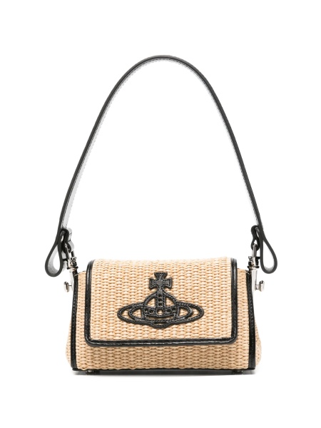 Geanta de umar Vivienne Westwood neutra din rafie