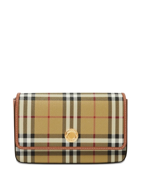 Geanta mini Burberry neutra din poliuretan si piele