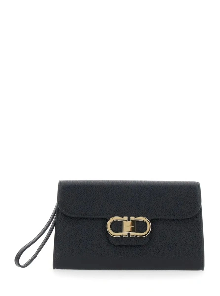 Geanta plic Ferragamo neagra din piele