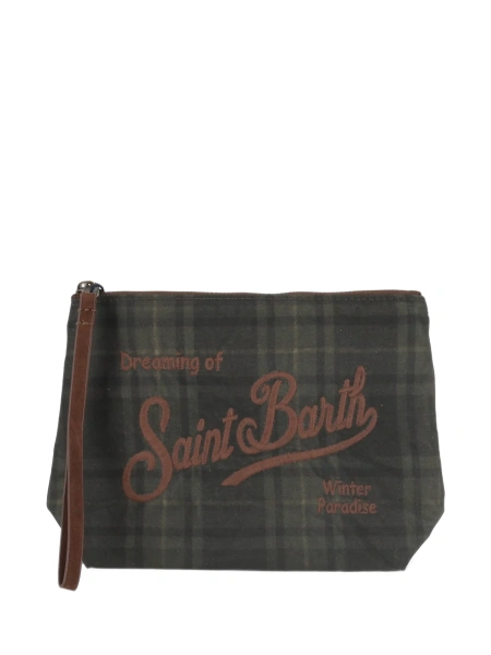 Geanta plic Mc2 Saint Barth verde din bumbac