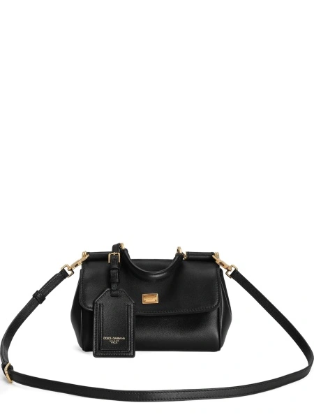 Geanta tip postas Dolce & Gabbana neagra din piele si pvc