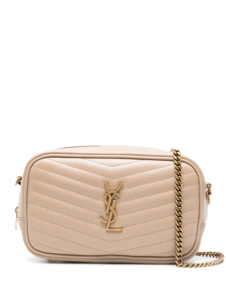 Geanta tip postas Saint Laurent Lou neutra din piele