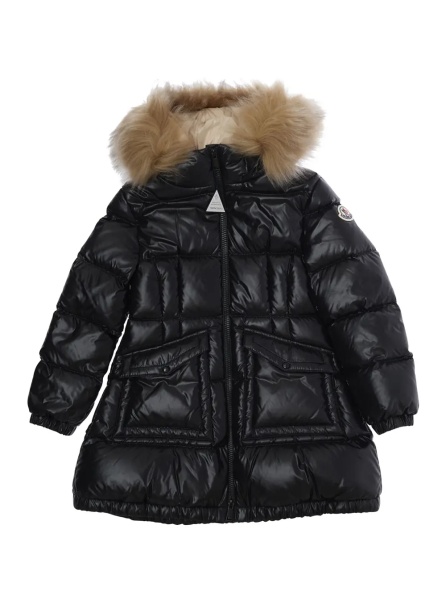 Geci ARUNA Parka with high collar and long sleeves in black tech fabric for Girl