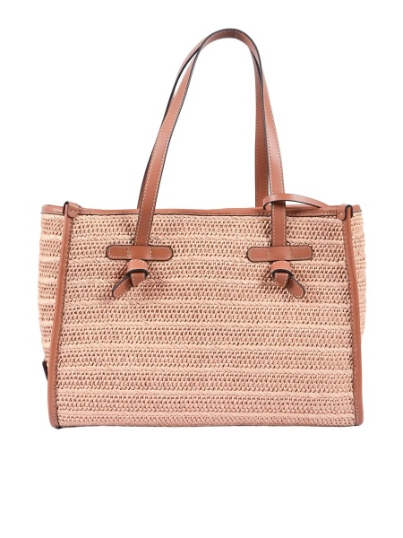 Genti LEATHER AND FABRIC BAG
