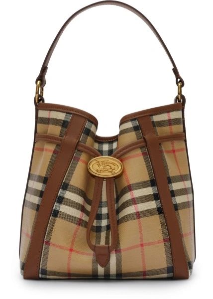 Genti Mini Check Bucket Bag