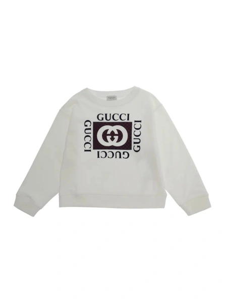 Hanorac Gucci alb din bumbac