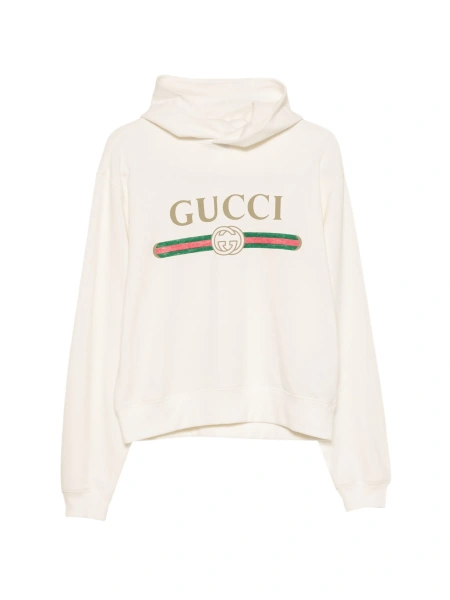 Hanorac Gucci alb din casmir si bumbac