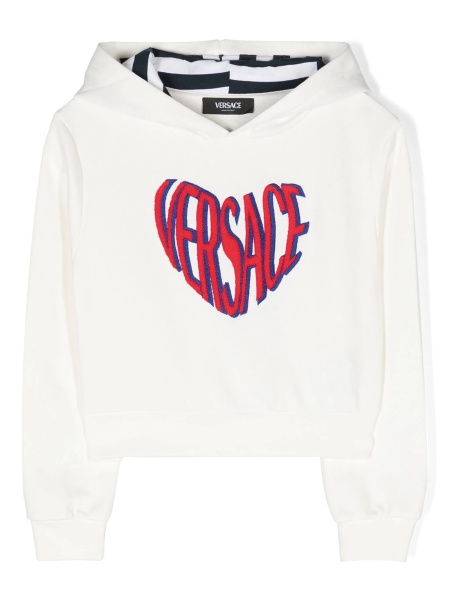 Hanorac Versace alb din vascoza si polyester