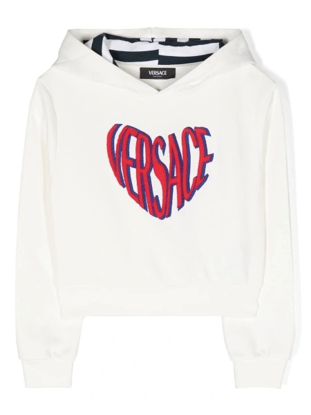 Hanorac Versace alb din vascoza si polyester