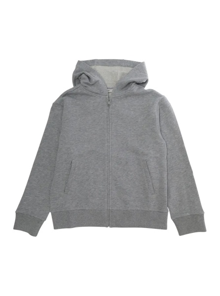 Hanorace Gray Melange Sweatshirt with Logo and Long Sleeves in Unisex Cotton