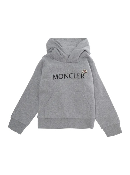 Hanorace Grey Hooded sweatshirt with logo lettering on the front in cotton Boy