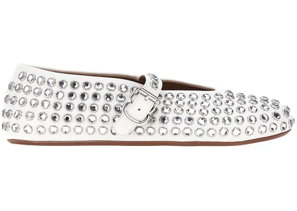 Incaltaminte Strass-embellished leather ballerinas
