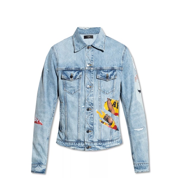 Jacheta Amiri Playboy Magazine Trucker Denim Jacket