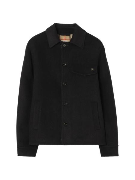 Jacheta camasa Burberry neagra din lana