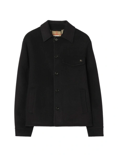 Jacheta camasa Burberry neagra din lana