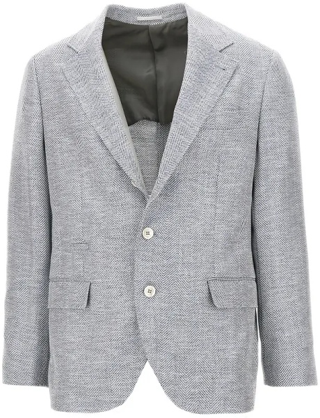 Jacheta Chevron fabric single-breasted jacket
