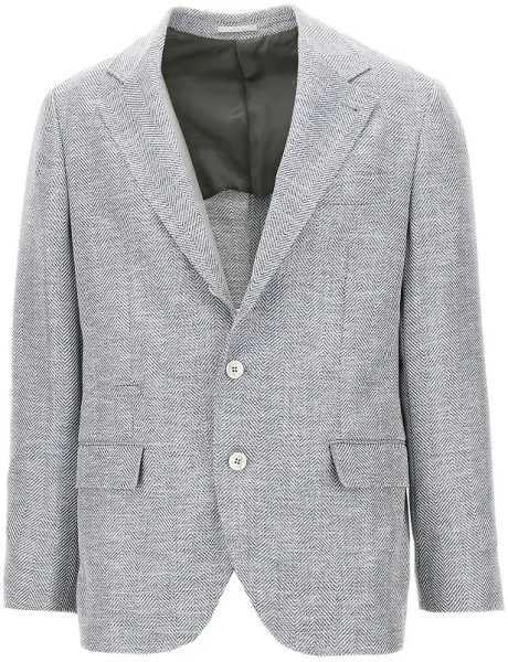 Jacheta Chevron fabric single-breasted jacket