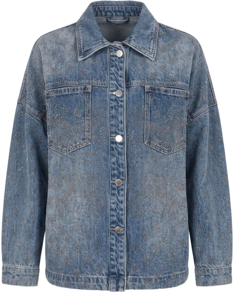 Jacheta Denim jacket with rhinestone application