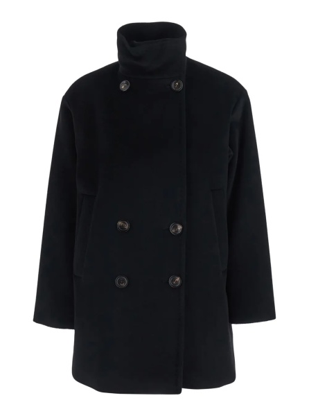 Jacheta MSTMAROSO Jacket with high collar and long sleeves in Black Tech Fabric for women