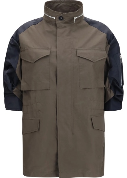 Jacheta Nylon and cotton Jacket with three-quarter sleeves