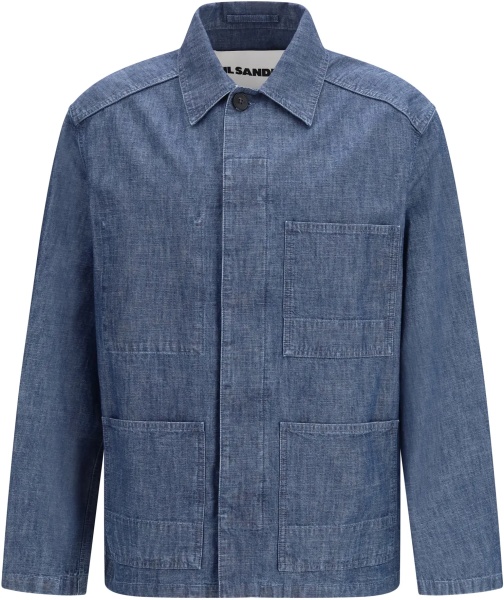 Jacheta Patch-pocket chambray Overshirt