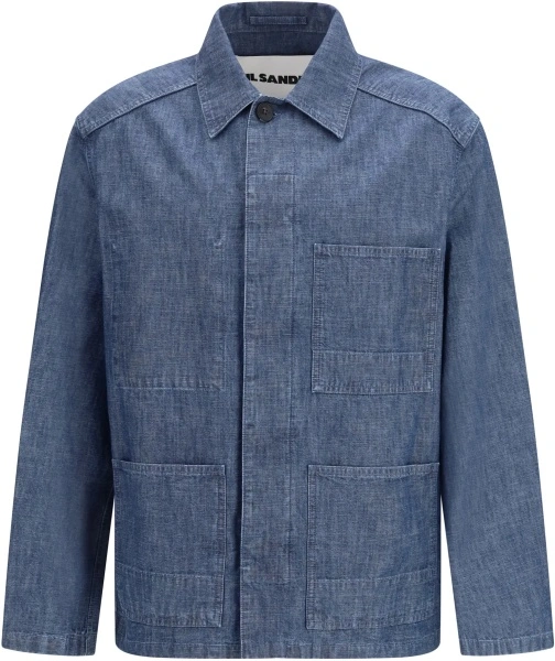 Jacheta Patch-pocket chambray Overshirt