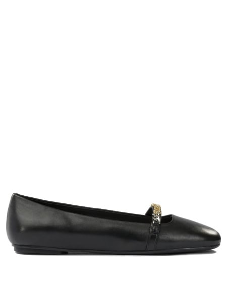 Leather ballet flats with square toe