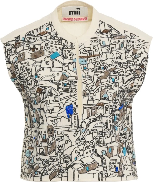 Maiou Top with glass beads 'Gaia'