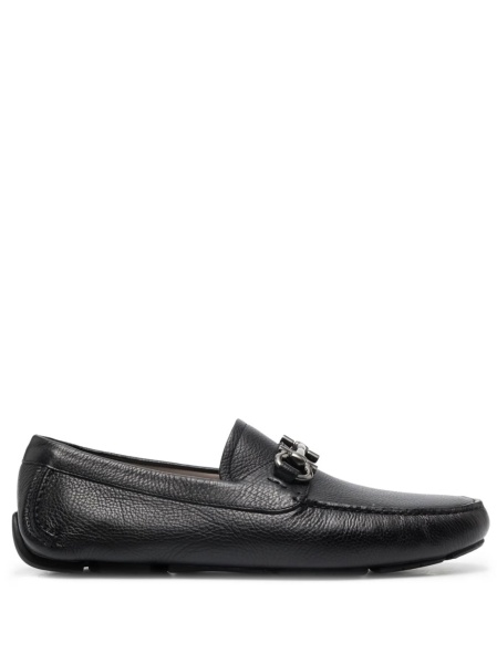 Mocasini Ferragamo gancini negri din piele