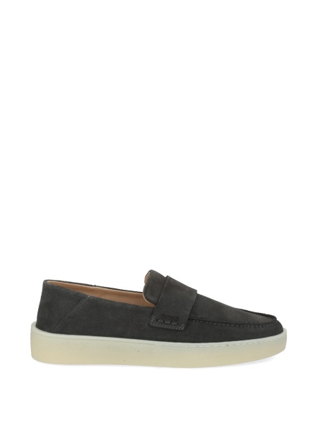 Mocasini Hugo Boss gri din piele si tpu
