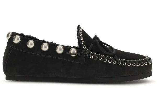 Mocasini Isabel Marant negri din piele intoarsa