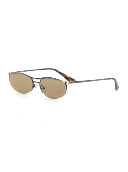 Ochelari Brown Oval sunglasses with metal logo lettering on the temple in metal for men