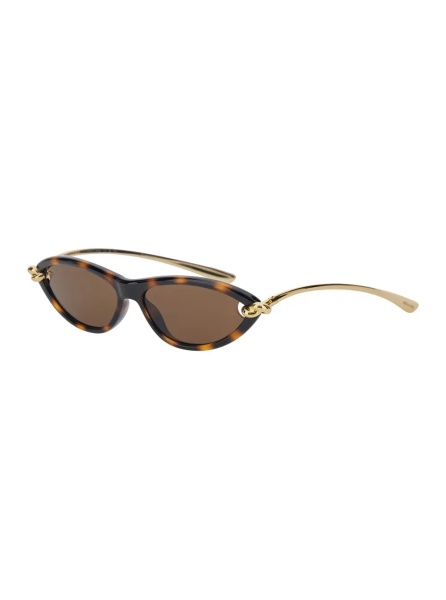 Ochelari Brown Sunglasses with Tortoiseshell Design and Knot Detail in Metal for Women