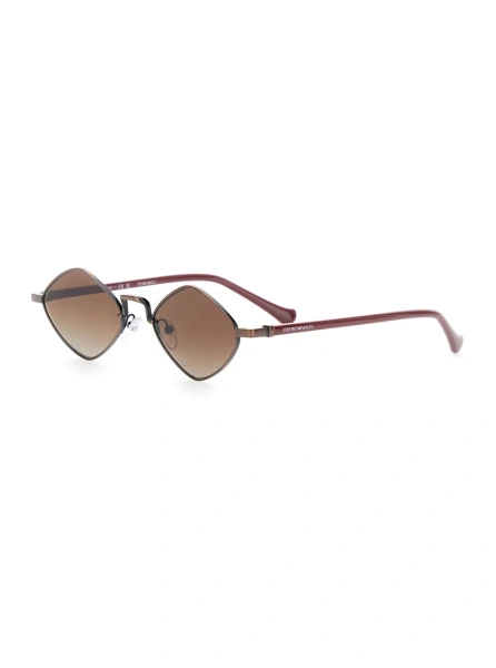 Ochelari Red Sunglasses with diamond-shaped lenses and Logo lettering on the temple in metal for men