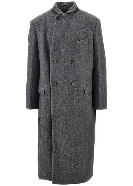 Paltoane 'Conference' herringbone wool long coat