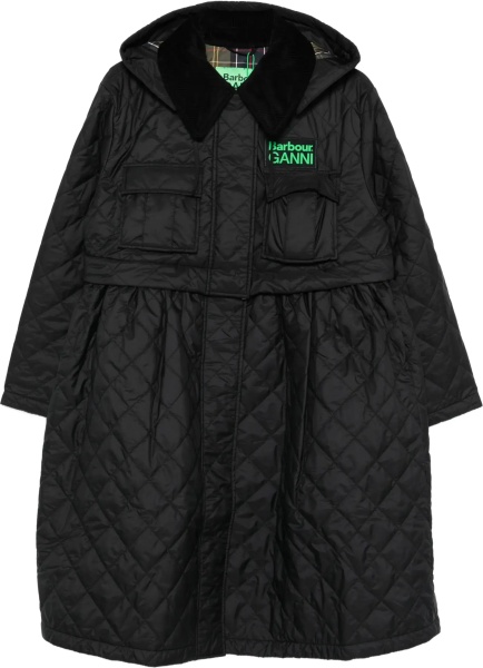 Paltoane Quilted hooded Coat by Barbour x GANNI