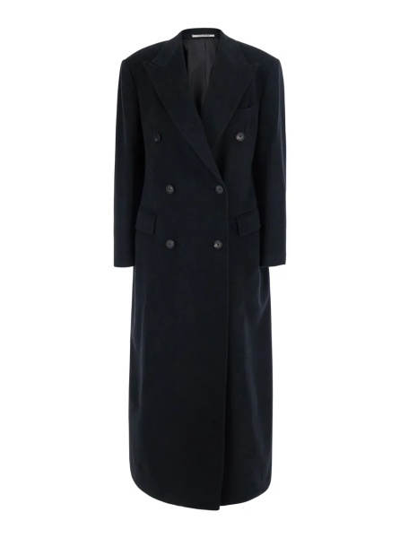 Paltoane Women's gray coat in fabric with collar and long sleeves