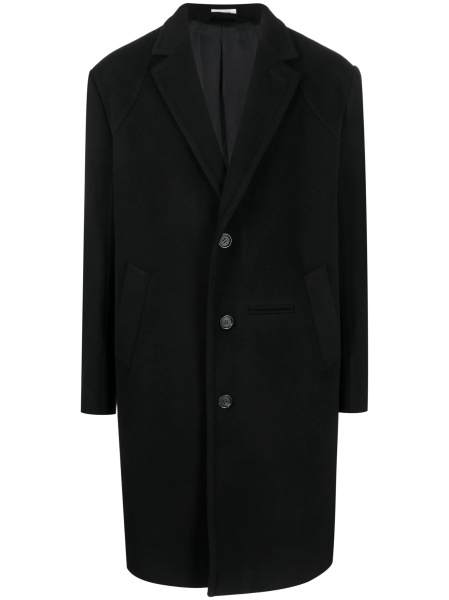 Palton Alexander McQueen negru din casmir si lana