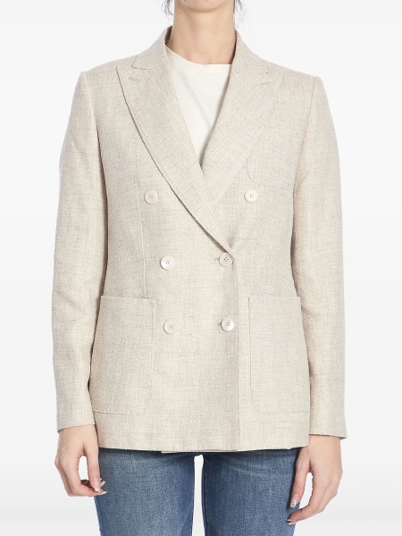Palton Max Mara neutru din poliamida si matase