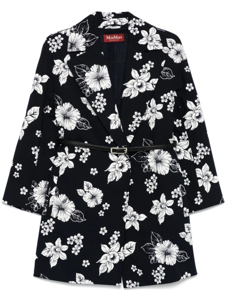 Palton MaxMara Studio albastru din spandex/elastan si bumbac
