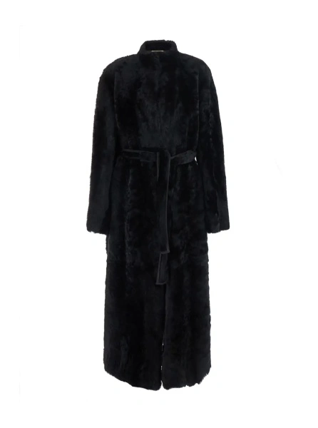 Palton Nour Hammour negru din shearling