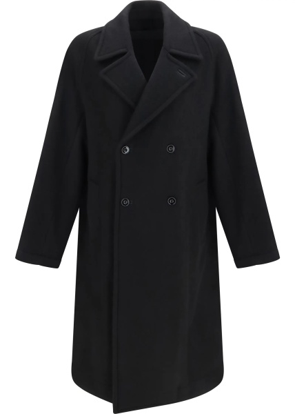 Palton Short double-breasted wool and alpaca Coat