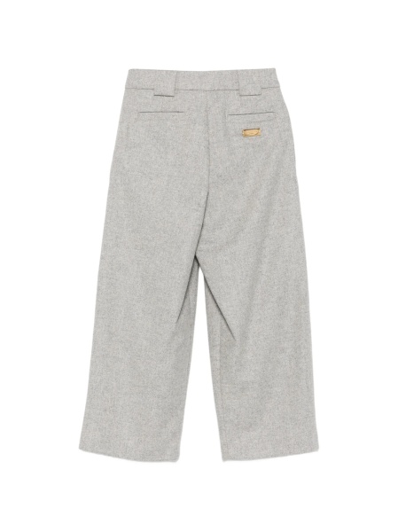 Pantaloni Balmain gri din lana si poliamida