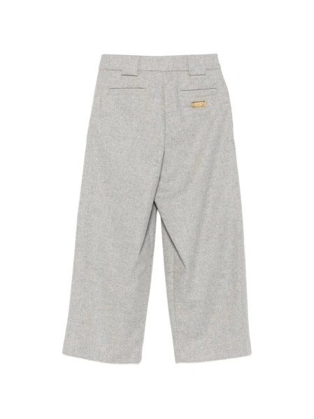 Pantaloni Balmain gri din lana si poliamida