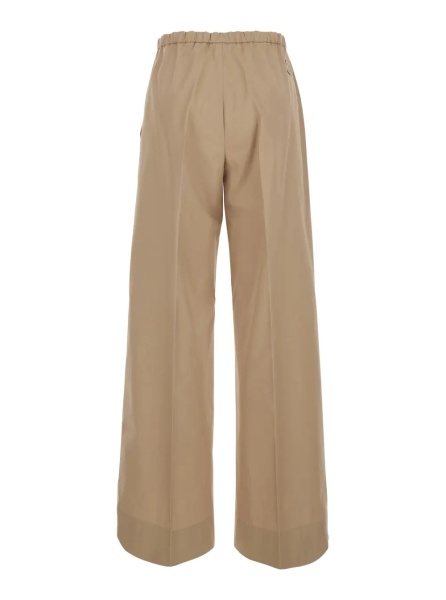 Pantaloni Beige Pants with elasticated waist and logo patch on the back in Cotton Man