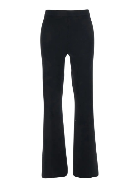 Pantaloni Black Flared Pants with Logo Plaque on the Rear in Viscose Blend Woman