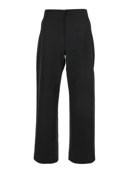Pantaloni Black Pants with Belt Loops and Web Detail on the Rear in Cotton Man