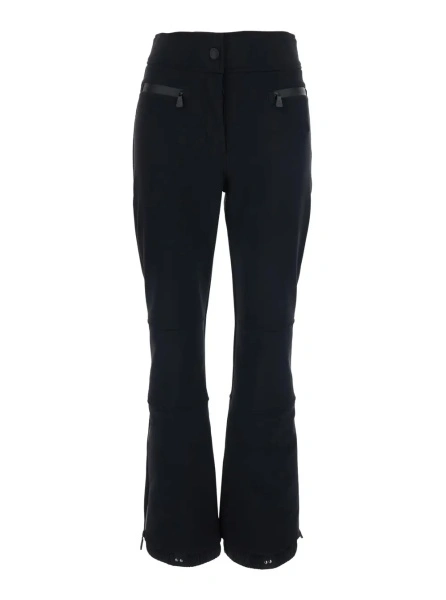 Pantaloni black Ski Pants with zip pockets and logo patch on the back in Tech Fabric for women
